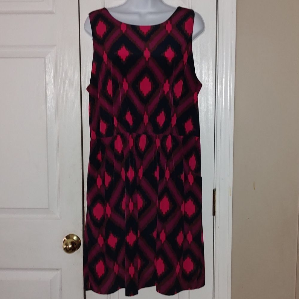 Gap multicolor print dress with side pockets   Sz 16